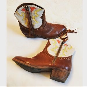 Sam Edelman Leather Cowboy Ankle Boots Booties